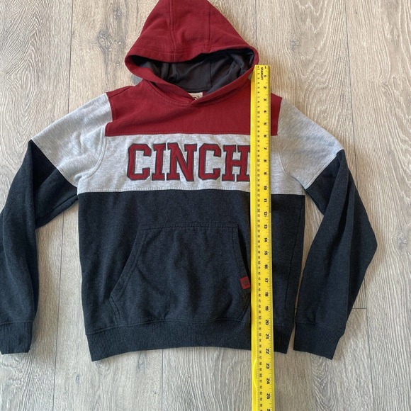 Cinch Children's Graphic Logo Pullover Sweatshirt Medium 10 Red Gray - Picture 3 of 6